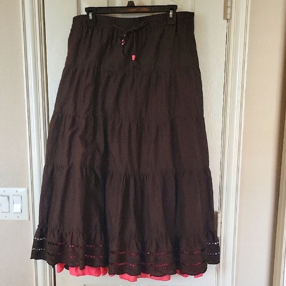 Brown and Pink Tiered Women's Skirt Old Navy - Picture 5 of 11